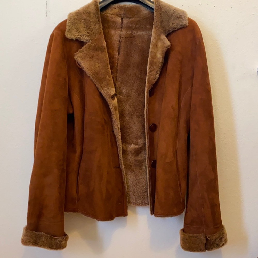 Cole Haan shearling jacket, lamb skin